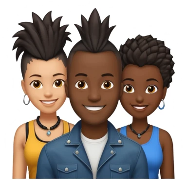 Black man with  Mohawk with black women  sticker
