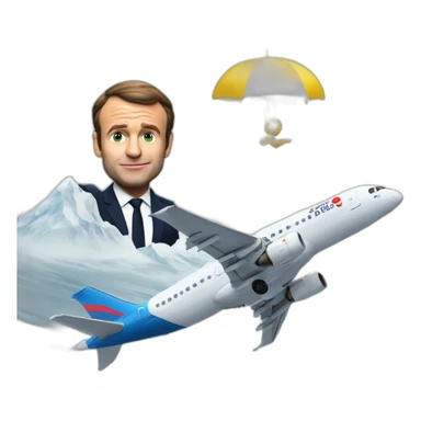 macron prend l'avion énerver en mangent une glace sticker