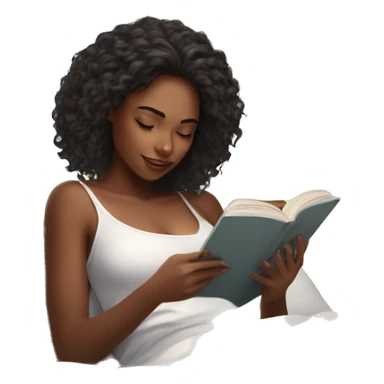 Beautiful girl in white top reading in bed sticker