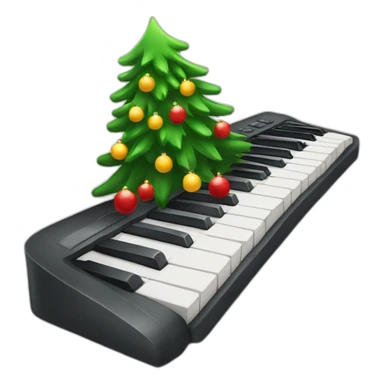 A keyboard with a xmas tree sticker