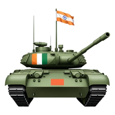 Indian military Arjun battle tank with Indian flag colors sticker