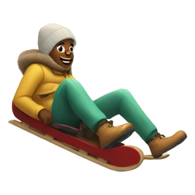 Sledding down a hill sticker