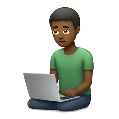 sad person with laptop sticker