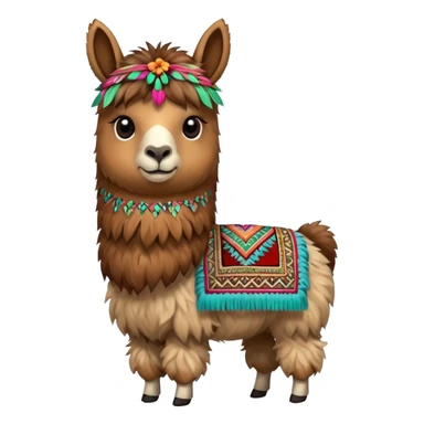 peruvian llama with andean details sticker