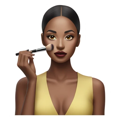 Hyper Realistic fashion model applying her make up sticker