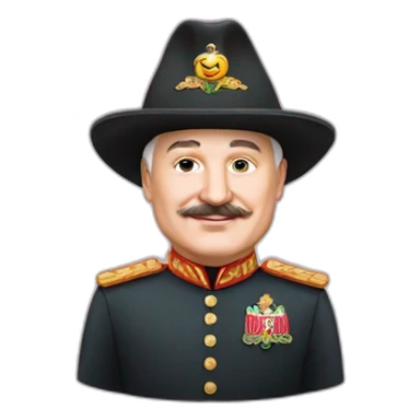 Emoji of President Lukashenko in a magic hat sticker