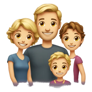 European happy family sticker