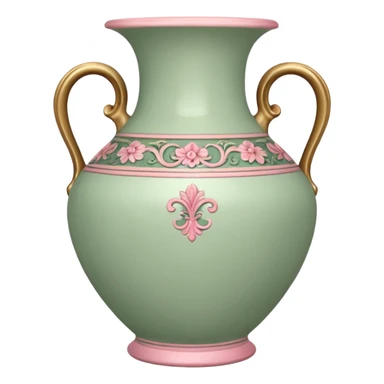 A vintage vase in sage and pink color sticker