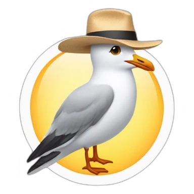 seagull in a hat sticker