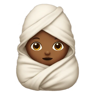 Swaddled brown baby sticker