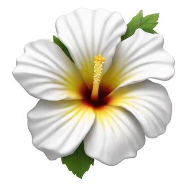  white hibiscus flower with a yellow center  sticker