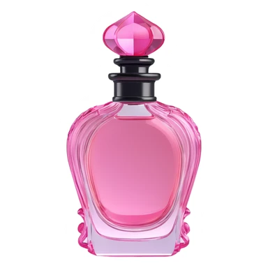 minimal 3D gothic perfume bottle with pink glass, simple and elegant sticker