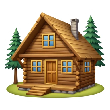 wood cabin sticker