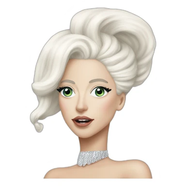 Lady Gaga On ARTPOP ERA,no eyebrows,white hair,crystals sticker