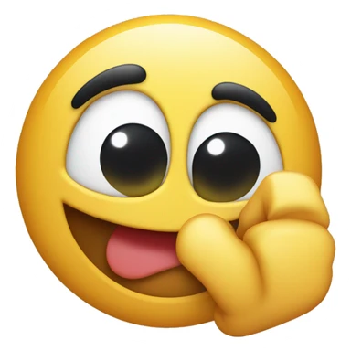 happy emoji biting finger winking an eye sticker