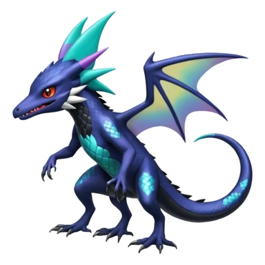 Shiny Noibat-Nargacuga-Salandit-Silvally-Fakémon-hybrid-creature (full body)  sticker