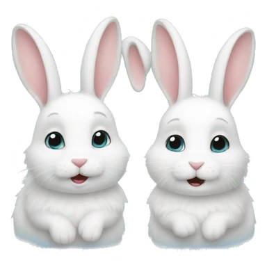 Two white rabbits sticker