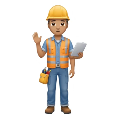 man working in construction full body sticker