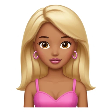 Brown skin blonde Barbie blushing sticker