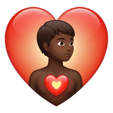 human silhouette with a glowing heart inside sticker