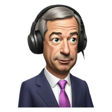 Nigel Farage listening to music  sticker
