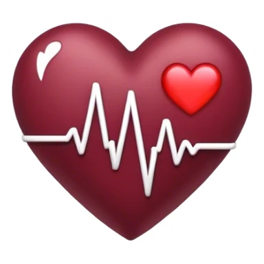 heart with heartbeat Burgundy sticker