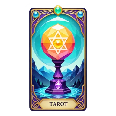 fantasy magic tarot card low poly sticker