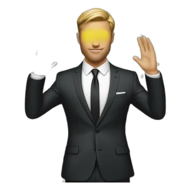 Roman salute whit hugo boss suit sticker