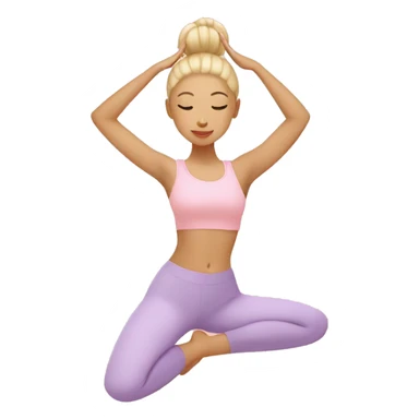 Pastel pink yoga with Asian blond girl sticker