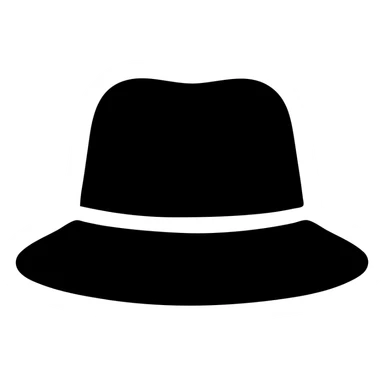 hat, solid black filled icon, bold shape, no color sticker