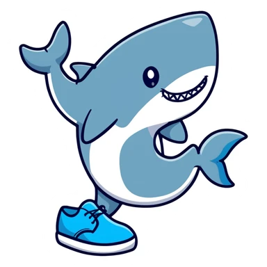 Tiburón con zapatos azules  sticker