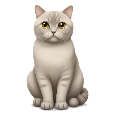 Beige British shorthair sitting with a grey Scottish fold  sticker