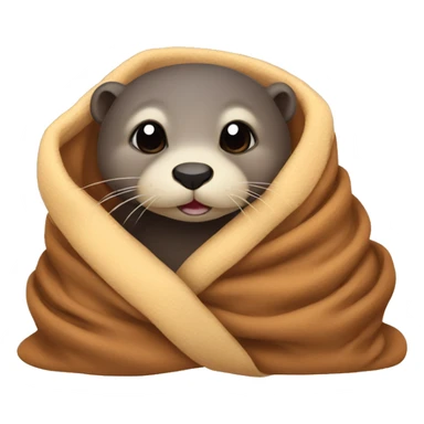 otter cozy in blanket sticker
