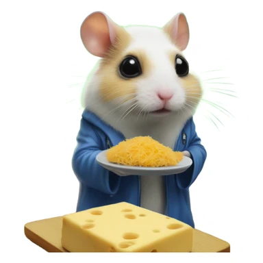 alien hamster cult with cheese and weed in space on ufo sticker