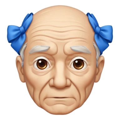 old man ried with blue bow sticker
