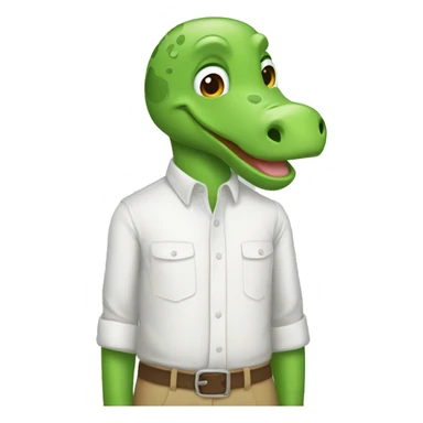 Camisa con un pato y un dinosaurio  sticker