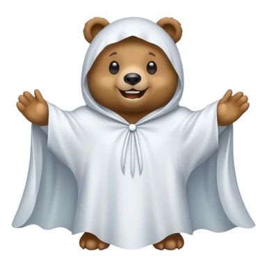 Bear in ghost costume  sticker