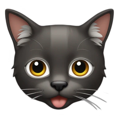 Gato con cara de rata y un diente negro sticker