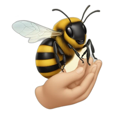 Hand heart bee sticker