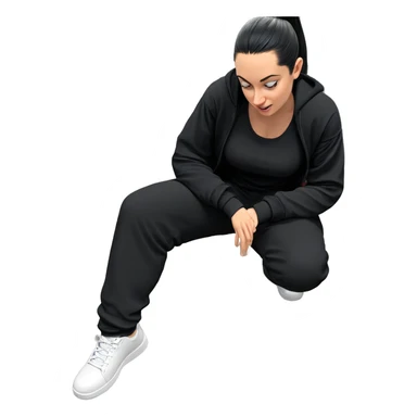 girl in black attire sticker