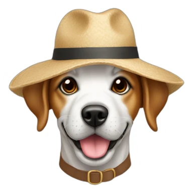 Chien avec chapeau sticker