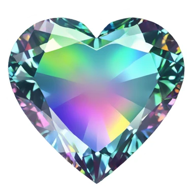 Heart shaped 56-carat rainbow diamond sticker