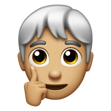 Emoji with one eyebrow raised and one finger shushing sticker