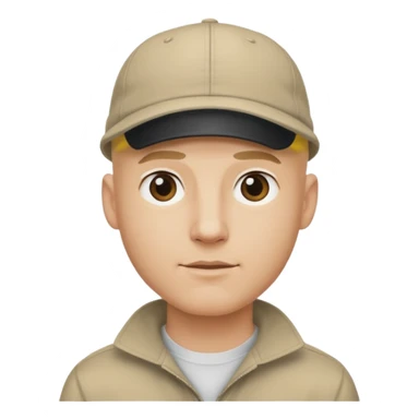 Homme fort blond chauve casquette sticker