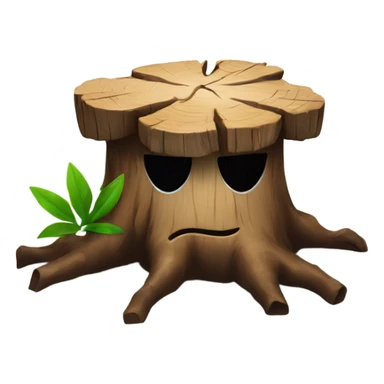 tree stump with a pirate hat sticker