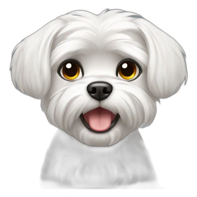 white Maltese little dog with angry face and black eyes sticker
