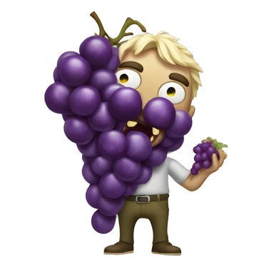 a zomie eating a big fat juicy grape sticker