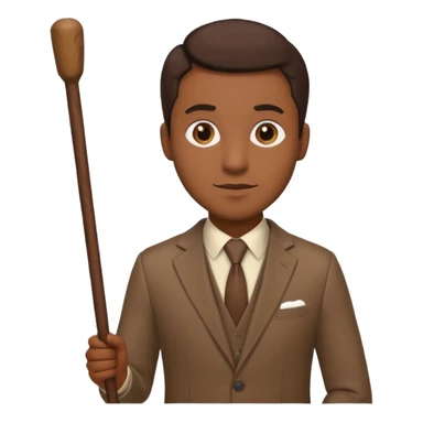Give me a brown suit with stick just the clothes and add a stick beside sticker