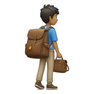 Boy’s One hand said hello, the other hand was holding his bag sticker