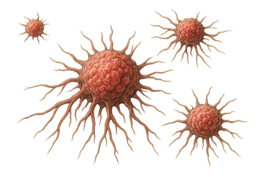 SEI CELLULE TUMORALI ANATOMICHE REALISTICHE FLUTTUANO IN ARIA sticker